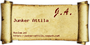 Junker Attila névjegykártya